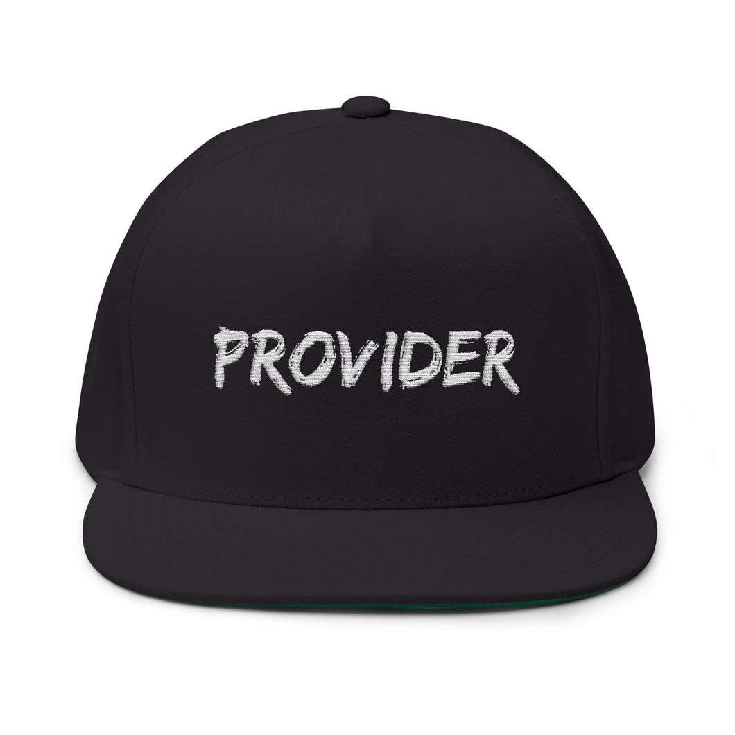 Stylish Flat Bill Cap with 'PROVIDER' Embroidery, Trendy Men’s Hat, Casual Wear, Perfect Gift for Father’s Day, Streetwear, Everyday Style