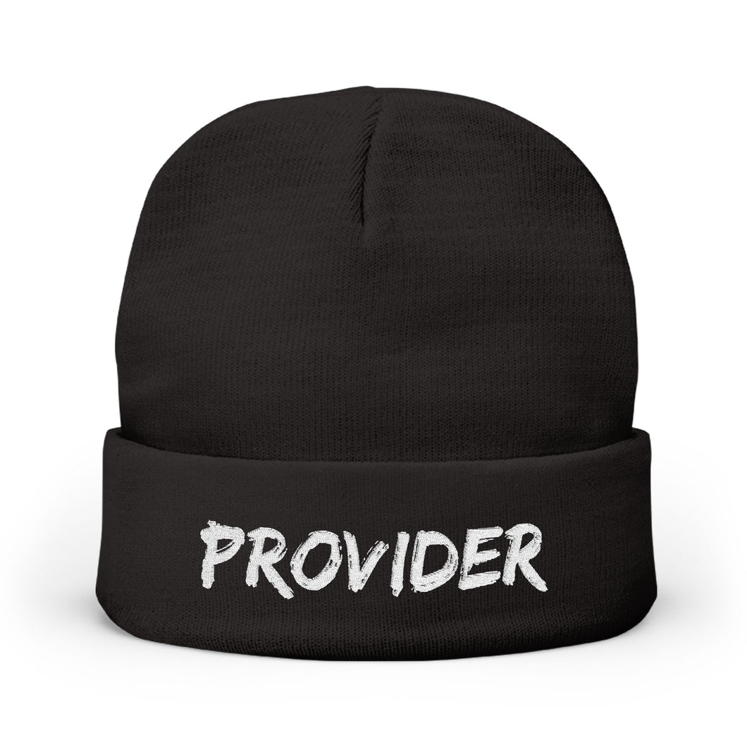 Provider Knit Beanie - Cozy Winter Hat, Embroidered Gift, Beanie for Him/Her, Stylish Cold Weather Accessory, Perfect for Casual Outfits